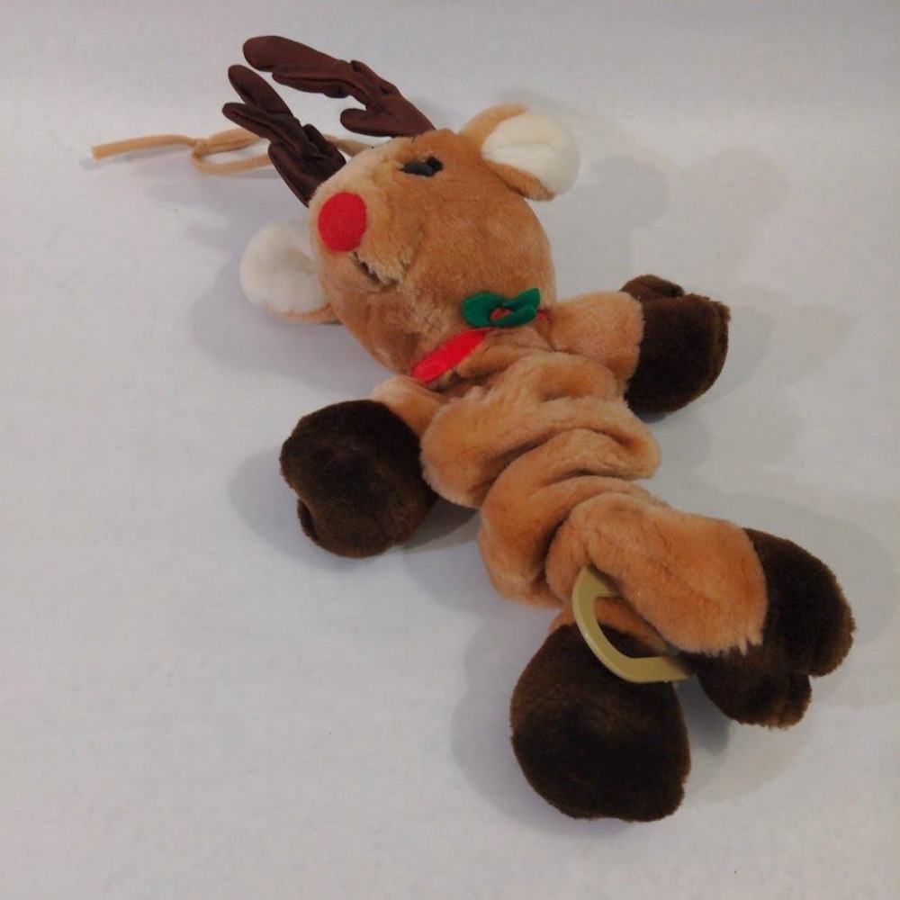 Vintage 1986 Dakin Rudolph Red Nosed Reindeer Retractable Pull String Plush Toy